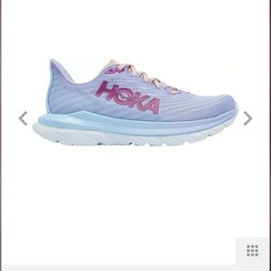 Worn. Hoka One One size 7 1/2 Mach 5 in Baby Lavender.